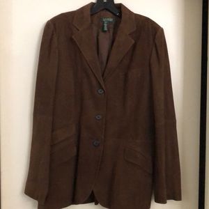 Ralphs Lauren Suede Leather Jacket in Preston Brown size L